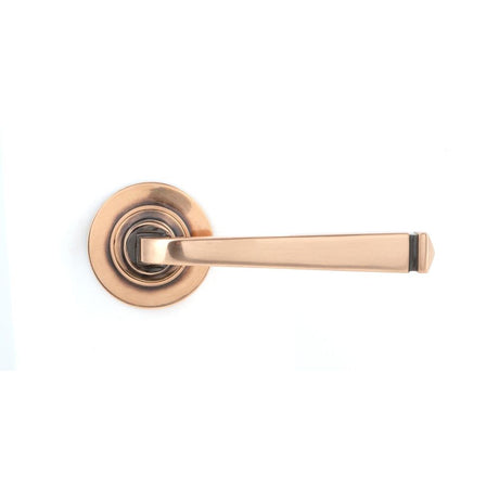 From The Anvil - Polished Bronze Avon Round Lever on Rose Set (Plain) - Unsprung | Sku. 50061 | Trade Door Handles.