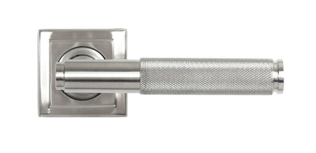 From The Anvil - Satin Marine SS (316) Brompton Lever on Rose Set (Square) - Unsprung | Sku. 50068 | Trade Door Handles.