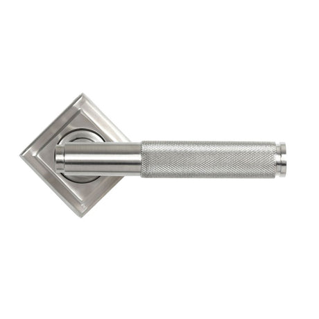 From The Anvil - Satin Marine SS (316) Brompton Lever on Rose Set (Square) - Unsprung | Sku. 50068 | Trade Door Handles.