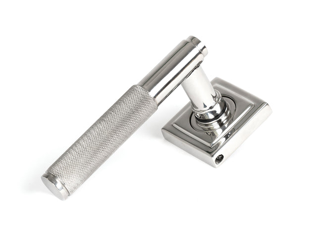 From The Anvil - Satin Marine SS (316) Brompton Lever on Rose Set (Square) - Unsprung | Sku. 50068 | Trade Door Handles.