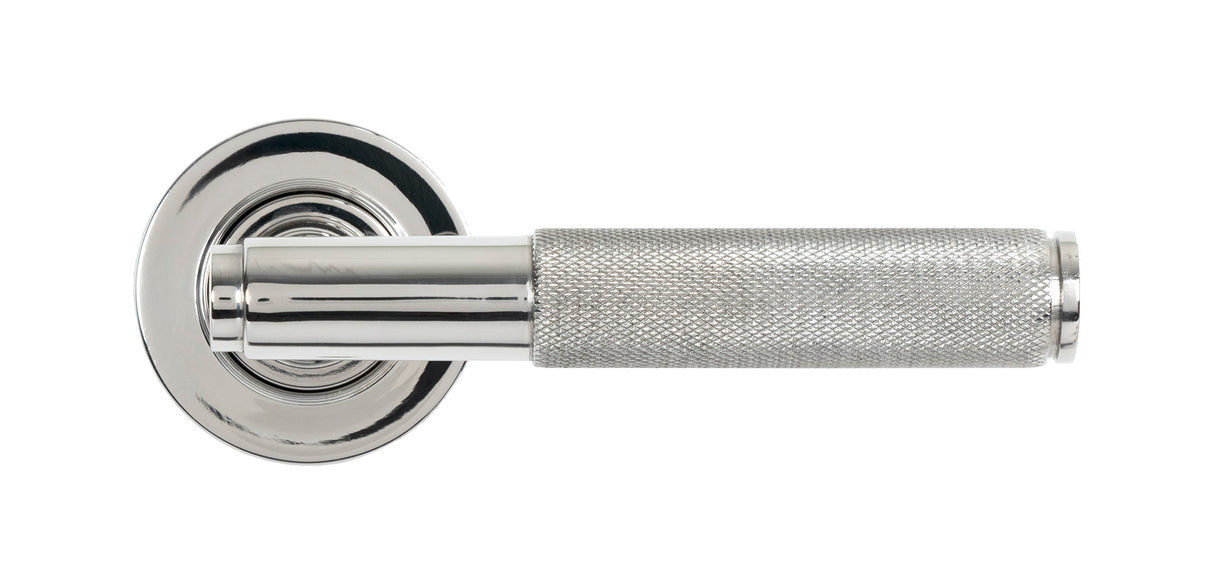 From The Anvil - Polished Marine SS (316) Brompton Lever on Rose Set (Plain) - Unsprung | Sku. 50069 | Trade Door Handles.