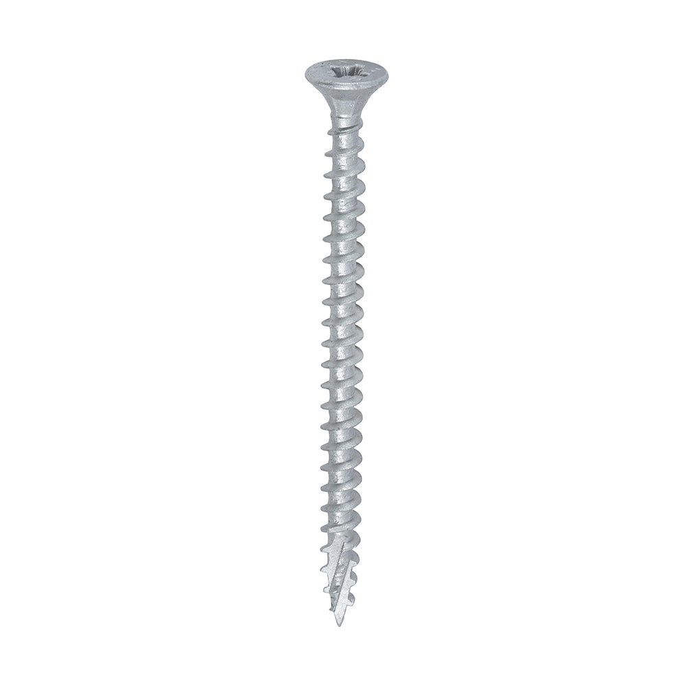 This is an image of Timco - C2 Exterior Strong-Fix Screws - PZ - Double Countersunk with Ribs - Twin-Cut - Silver 5.0 x 70mm - (200 PCS Box) 50070C2SBX