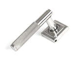 From The Anvil - Polished Marine SS (316) Brompton Lever on Rose Set (Square) - Unsprung | Sku. 50072 | Trade Door Handles.