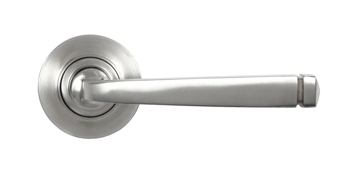 From The Anvil - Satin Marine SS (316) Avon Round Lever on Rose Set (Plain) - Unsprung | Sku. 50073 | Trade Door Handles.