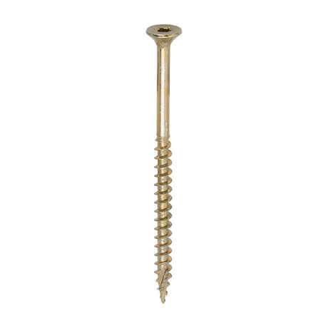 This is an image of Timco - C2 Clamp-Fix Screws - TX - Double Countersunk with Ribs - Twin-Cut - Yellow 5.0 x 80mm - (200 PCS Box) 50080C2C