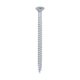 This is an image of Timco - C2 Exterior Strong-Fix Screws - PZ - Double Countersunk with Ribs - Twin-Cut - Silver 5.0 x 80mm - (200 PCS Box) 50080C2SBX
