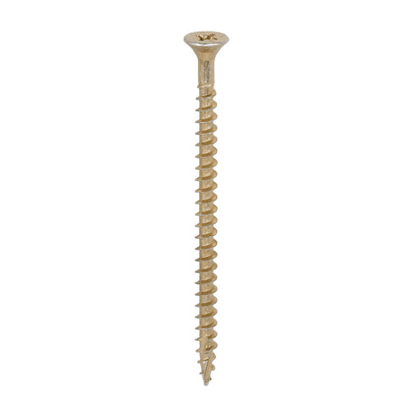 This is an image of Timco - C2 Strong-Fix Screws - PZ - Double Countersunk - Twin-Cut - Yellow 5.0 x 80mm - (350 PCS Tub) 50080C2TUB