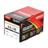 This is an image of Timco - Velocity Premium Multi-Use Screws - PZ - Double Countersunk - Yellow 5.0 x 80mm - (200 PCS Box) 50080VY