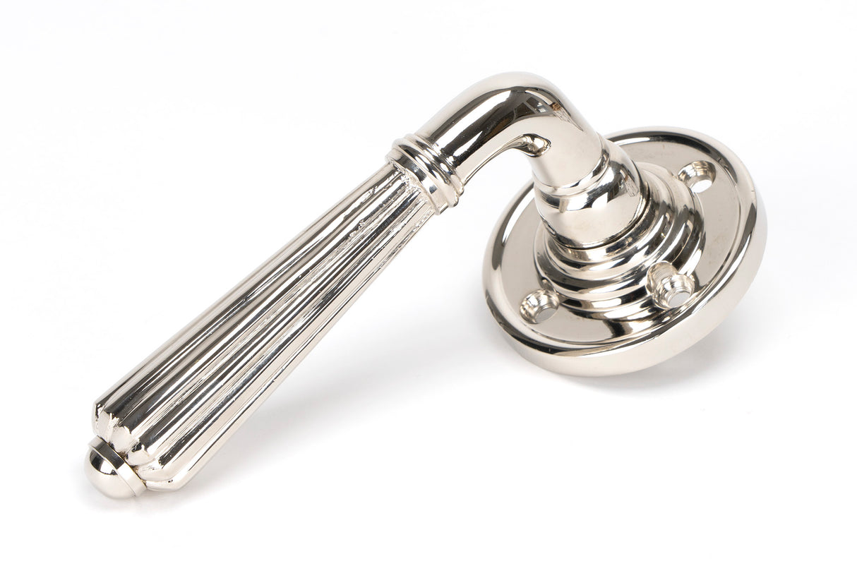 From The Anvil - Polished Nickel Hinton Lever on Rose Set - Unsprung | Sku. 50082 | Trade Door Handles.