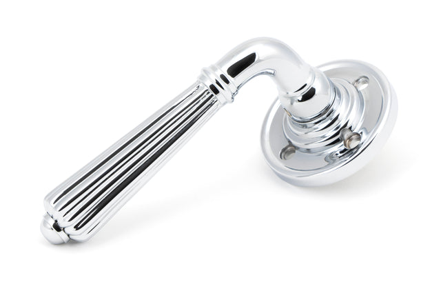 From The Anvil - Polished Chrome Hinton Lever on Rose Set - Unsprung | Sku. 50083 | Trade Door Handles.
