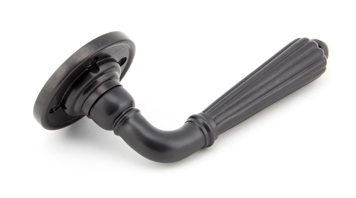 From The Anvil - Aged Bronze Hinton Lever on Rose Set - Unsprung | Sku. 50084 | Trade Door Handles.