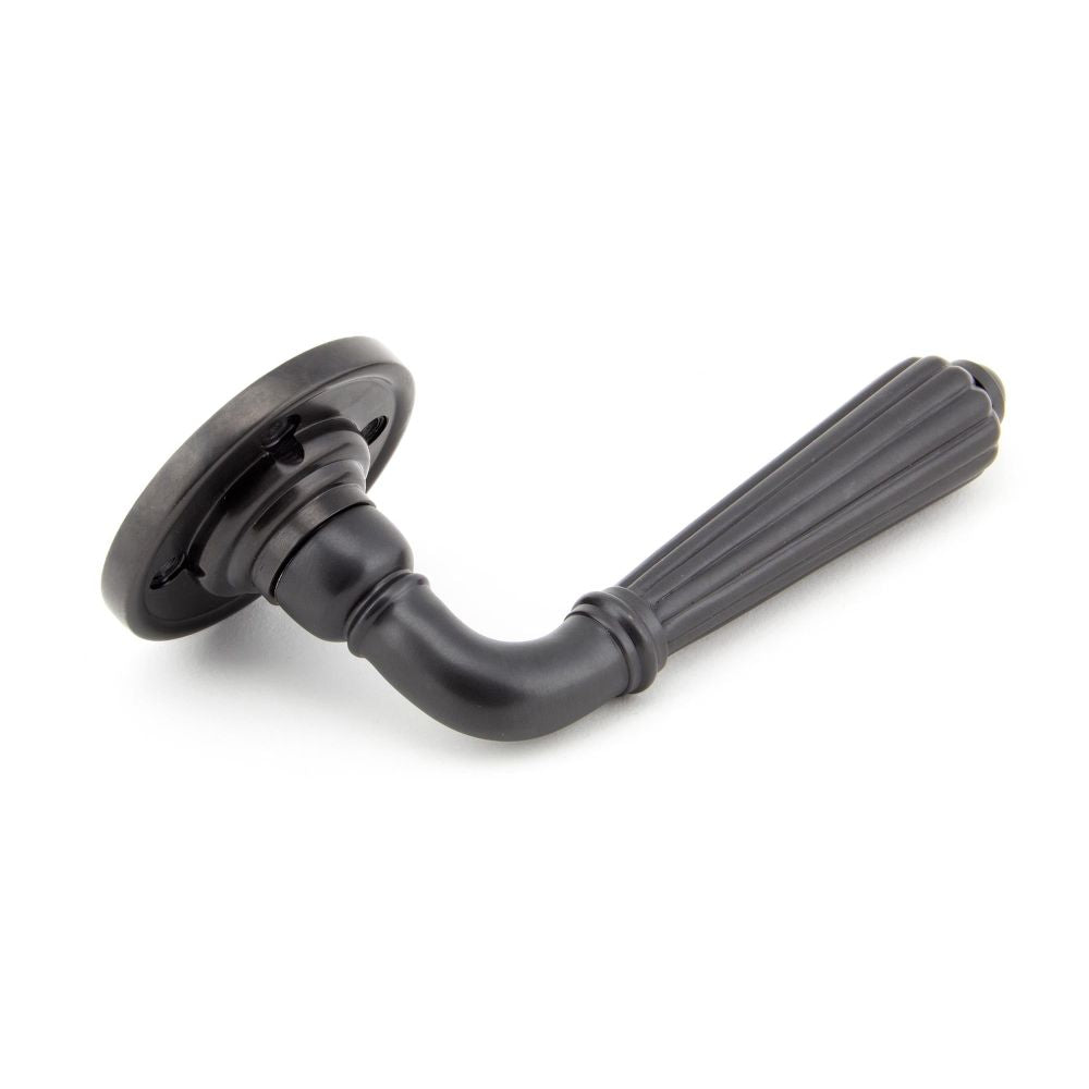 From The Anvil - Aged Bronze Hinton Lever on Rose Set - Unsprung | Sku. 50084 | Trade Door Handles.