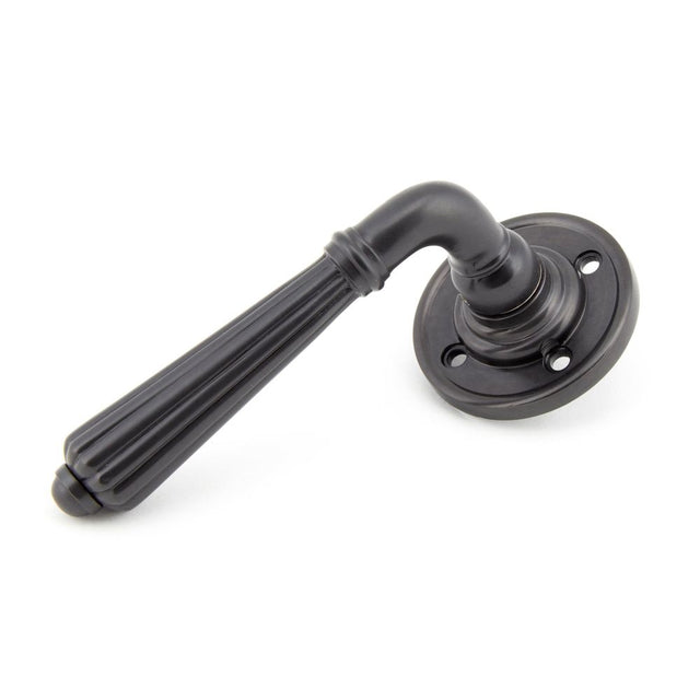 From The Anvil - Aged Bronze Hinton Lever on Rose Set - Unsprung | Sku. 50084 | Trade Door Handles.