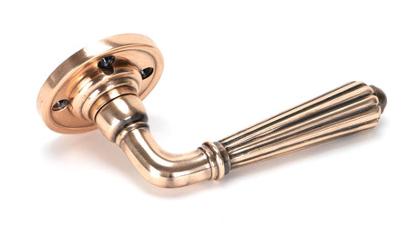 From The Anvil - Polished Bronze Hinton Lever on Rose Set - Unsprung | Sku. 50085 | Trade Door Handles.