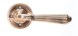 From The Anvil - Polished Bronze Hinton Lever on Rose Set - Unsprung | Sku. 50085 | Trade Door Handles.