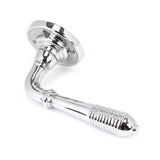 From The Anvil - Polished Chrome Reeded Lever on Rose Set - Unsprung | Sku. 50088 | Trade Door Handles.