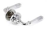 From The Anvil - Polished Chrome Reeded Lever on Rose Set - Unsprung | Sku. 50088 | Trade Door Handles.