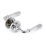 From The Anvil - Polished Chrome Reeded Lever on Rose Set - Unsprung | Sku. 50088 | Trade Door Handles.