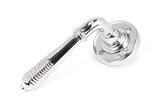 From The Anvil - Polished Chrome Reeded Lever on Rose Set - Unsprung | Sku. 50088 | Trade Door Handles.