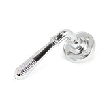 From The Anvil - Polished Chrome Reeded Lever on Rose Set - Unsprung | Sku. 50088 | Trade Door Handles.