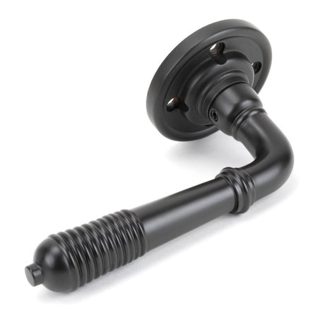 From The Anvil - Aged Bronze Reeded Lever on Rose Set - Unsprung | Sku. 50089 | Trade Door Handles.