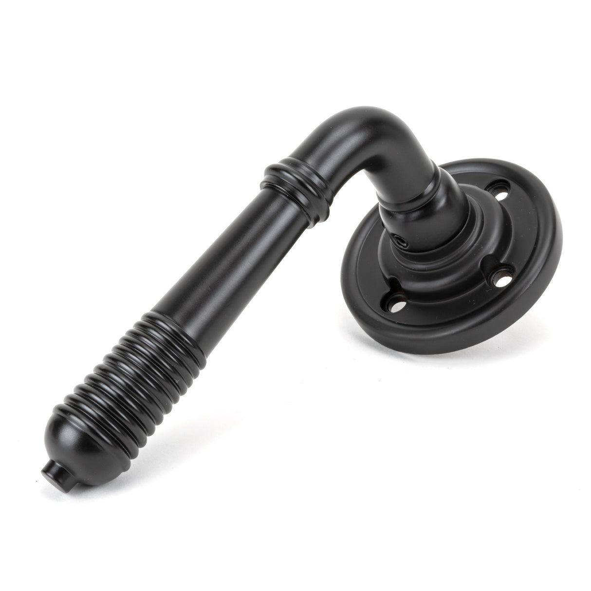 From The Anvil - Aged Bronze Reeded Lever on Rose Set - Unsprung | Sku. 50089 | Trade Door Handles.