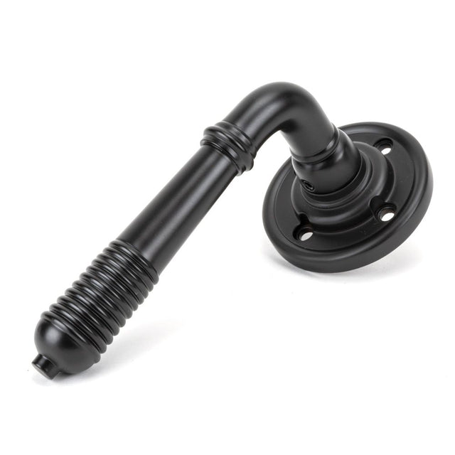 From The Anvil - Aged Bronze Reeded Lever on Rose Set - Unsprung | Sku. 50089 | Trade Door Handles.