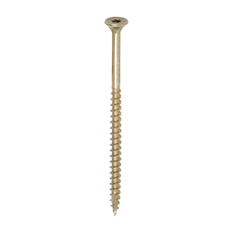 This is an image of Timco - C2 Clamp-Fix Screws - TX - Double Countersunk with Ribs - Twin-Cut - Yellow 5.0 x 90mm - (100 PCS Box) 50090C2C