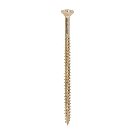 This is an image of Timco - Classic Multi-Purpose Screws - PZ - Double Countersunk - Yellow 5.0 x 90mm - (100 PCS Box) 50090CLAF