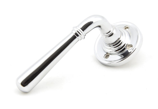 From The Anvil - Polished Chrome Newbury Lever on Rose Set - Unsprung | Sku. 50093 | Trade Door Handles.