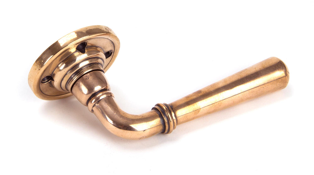 From The Anvil - Polished Bronze Newbury Lever on Rose Set - Unsprung | Sku. 50095 | Trade Door Handles.