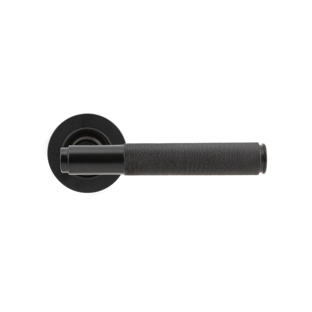 From The Anvil - Aged Bronze Brompton Lever on Rose Set (Plain) - Unsprung | Sku. 50099 | Trade Door Handles.