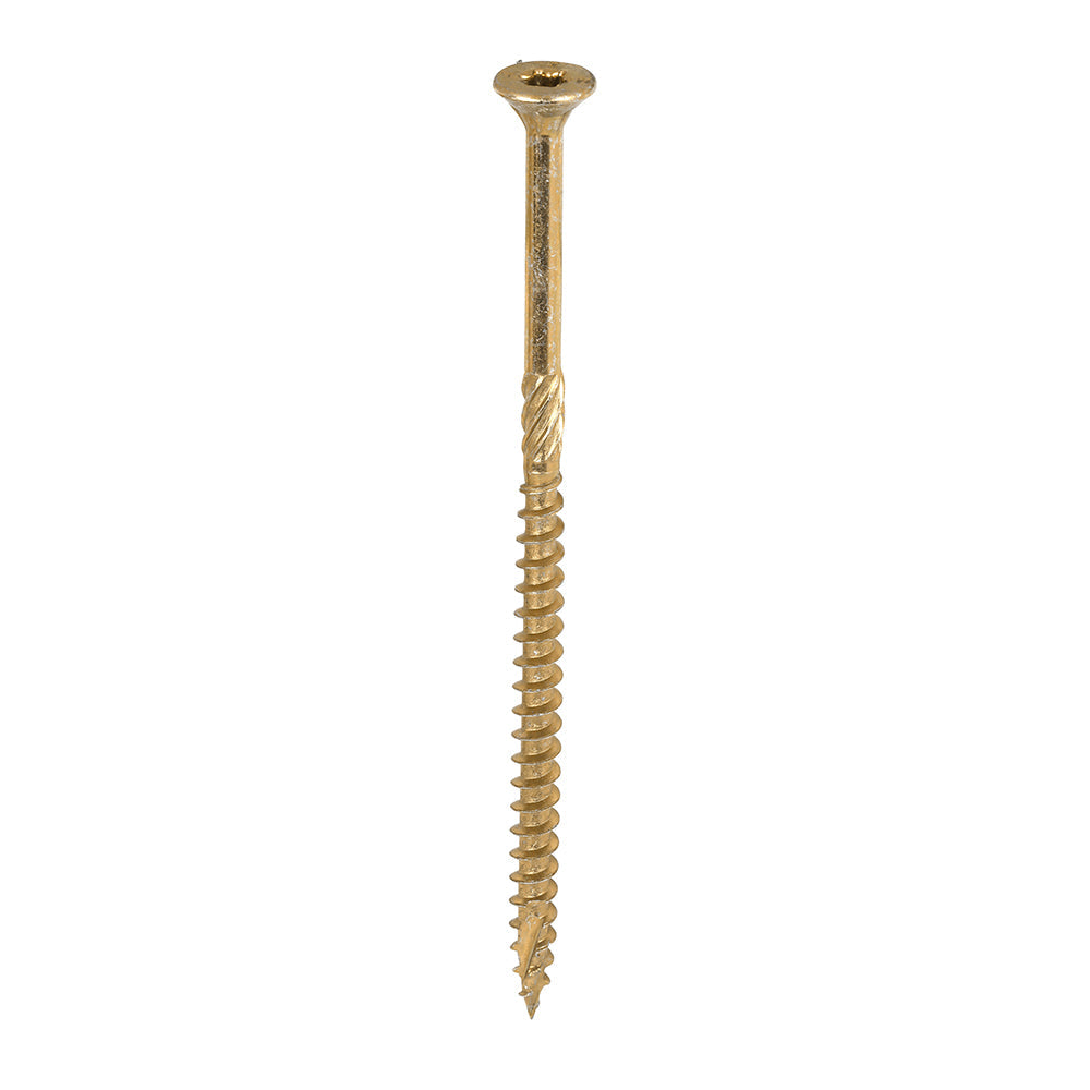 This is an image of Timco - C2 Clamp-Fix Screws - TX - Double Countersunk with Ribs - Twin-Cut - Yellow 5.0 x 100mm - (100 PCS Box) 50100C2C