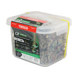 This is an image of Timco - C2 Strong-Fix Screws - PZ - Double Countersunk - Twin-Cut - Yellow 5.0 x 100mm - (800 PCS Tub) 50100C2LT