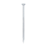 This is an image of Timco - C2 Exterior Strong-Fix Screws - PZ - Double Countersunk with Ribs - Twin-Cut - Silver 5.0 x 100mm - (100 PCS Box) 50100C2SBX