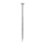 This is an image of Timco - C2 Exterior Strong-Fix Screws - PZ - Double Countersunk with Ribs - Twin-Cut - Silver 5.0 x 100mm - (80 PCS Tub) 50100C2S