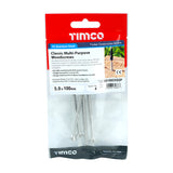 This is an image of Timco - Classic Multi-Purpose Screws - PZ - Double Countersunk - Stainless Steel 5.0 x 100mm - (4 PCS TIMpac) 50100CHSSP