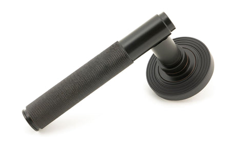 From The Anvil - Aged Bronze Brompton Lever on Rose Set (Beehive) - Unsprung | Sku. 50101 | Trade Door Handles.