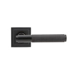 From The Anvil - Aged Bronze Brompton Lever on Rose Set (Square) - Unsprung | Sku. 50102 | Trade Door Handles.