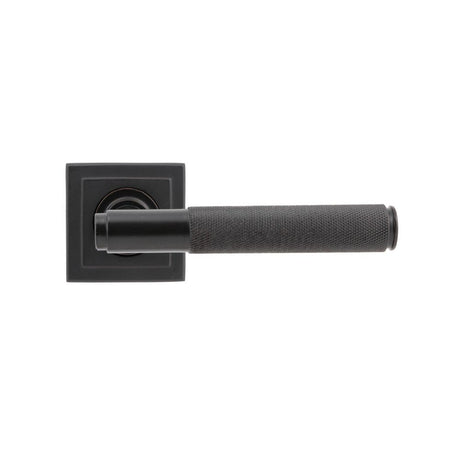 From The Anvil - Aged Bronze Brompton Lever on Rose Set (Square) - Unsprung | Sku. 50102 | Trade Door Handles.