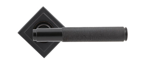 From The Anvil - Aged Bronze Brompton Lever on Rose Set (Square) - Unsprung | Sku. 50102 | Trade Door Handles.