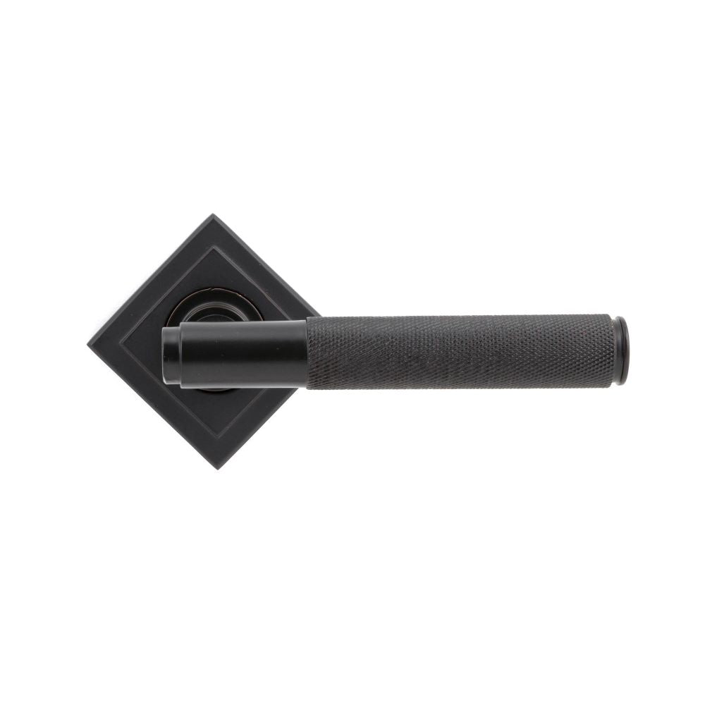 From The Anvil - Aged Bronze Brompton Lever on Rose Set (Square) - Unsprung | Sku. 50102 | Trade Door Handles.