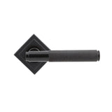 From The Anvil - Aged Bronze Brompton Lever on Rose Set (Square) - Unsprung | Sku. 50102 | Trade Door Handles.