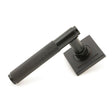 From The Anvil - Aged Bronze Brompton Lever on Rose Set (Square) - Unsprung | Sku. 50102 | Trade Door Handles.