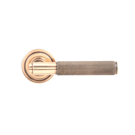 From The Anvil - Polished Bronze Brompton Lever on Rose Set (Art Deco) - Unsprung | Sku. 50104 | Trade Door Handles.