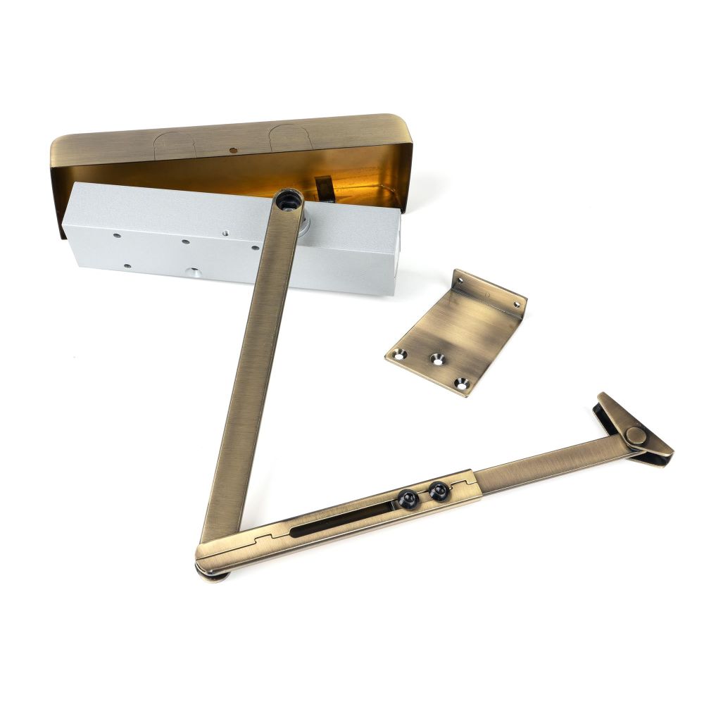 From The Anvil - Aged Brass Size 2-5 Door Closer & Cover | Sku. 50107 | Trade Door Handles.