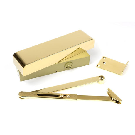 From The Anvil - Polished Brass Size 2-5 Door Closer & Cover | Sku. 50108 | Trade Door Handles.