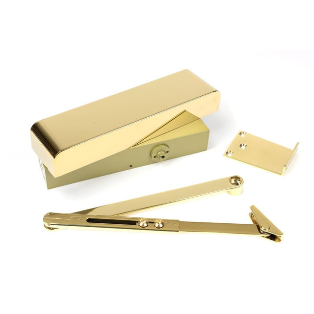 From The Anvil - Polished Brass Size 2-5 Door Closer & Cover | Sku. 50108 | Trade Door Handles.