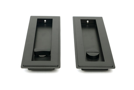 From The Anvil - Aged Bronze 175mm Art Deco Rectangular Pull - Privacy Set | Sku. 50120 | Trade Door Handles.