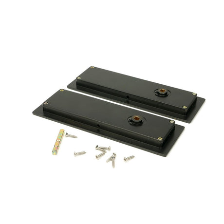 From The Anvil - Aged Bronze 175mm Art Deco Rectangular Pull - Privacy Set | Sku. 50120 | Trade Door Handles.